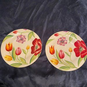 2 Tabletops Lifestyle Spring Floral Dinner Plate 11" Round Colorful